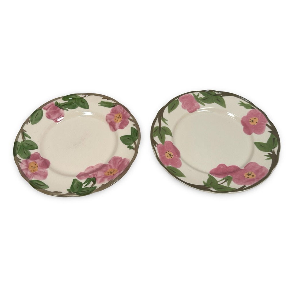 Franciscan Desert Rose Salad Plates Set of 2 Pink Floral 8 Inch Earthenware